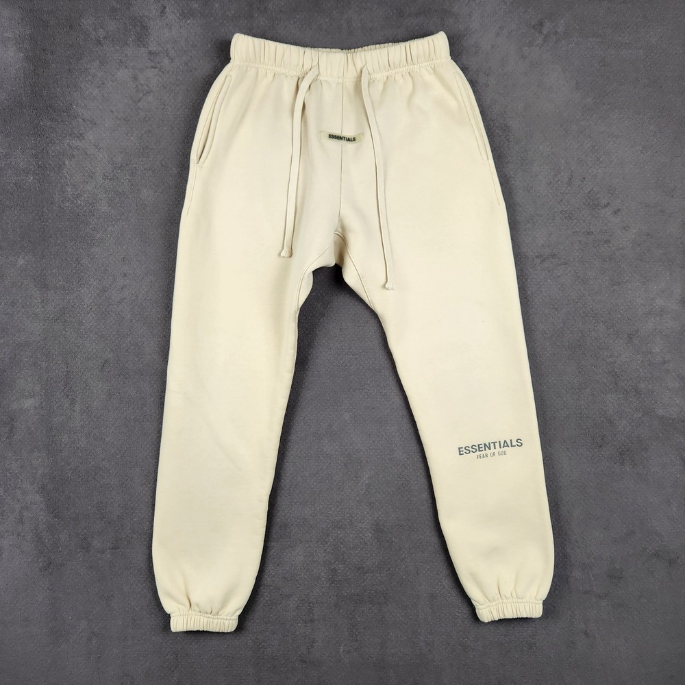 Fear of God Essentials Sweatpants Mens Small Beige Logo Fleece Joggers Unisex